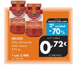 Supermercados Lupa HELIOS Salsa de tomate estilo casero oferta