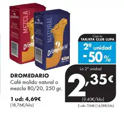 Supermercados Lupa DROMEDARIO Café molido natural o mezcla oferta
