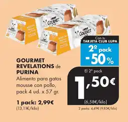 Supermercados Lupa GOURMET REVELATIONS de PURINA Alimento para gatos mousse con pollo oferta