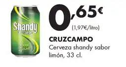 Supermercados Lupa CRUZCAMPO Cerveza shandy sabor limón oferta