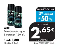 Supermercados Lupa AXE Desodorante aqua bergamot oferta