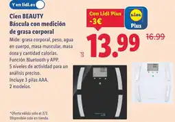 Lidl CIEN BEAUTY Báscula con medición de grasa corporal oferta