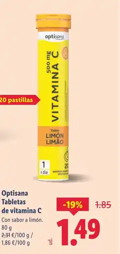 Lidl OPTISANA Tabletas de vitamina C oferta
