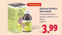 Lidl OPTISANA Dietética Drena liquid oferta