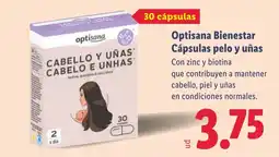 Lidl OPTISANA Bienestar Cápsulas pelo y uñas oferta