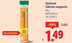 Lidl OPTISANA Tabletas magnesio oferta
