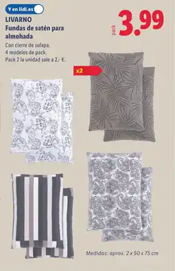Lidl LIVARNO Fundas de satén para almohada oferta