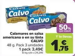 Carrefour Market Calvo - calamares en salsa americana o en su tinta oferta