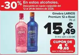 Carrefour Market Larios - ginebra premium 12 o rosé oferta