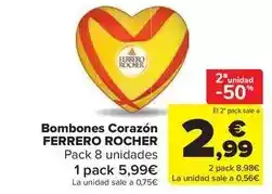 Carrefour Market Ferrero rocher - bombones corazon oferta
