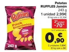 Carrefour Market Ruffles - patatas jamon oferta