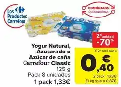 Carrefour Market Carrefour - yogur natural azucarado o azucar de caña classic oferta
