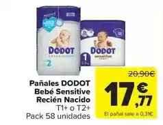 Carrefour Market Dodot - panales bebé sensitive recién nacido oferta