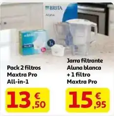 Alcampo Brita - jarra filtronte aluna blanca + 1 filtro maxtra pro oferta