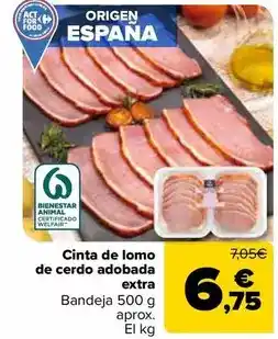 Carrefour Cinta de lomo de cerdo adobada extra oferta
