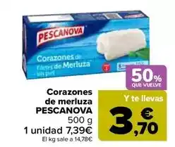 Carrefour Pescanova - corazones de merluza oferta