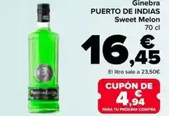 Carrefour Puerto de indias - ginebra sweet melon oferta