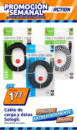 Action Cable de carga y datos Sologic oferta