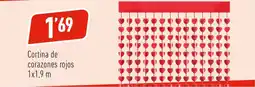 Supermercados Deza Cortina de corazones rojos oferta