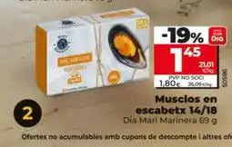 Dia DIA MARI MARINERA Musclos en escabetx 14/18 oferta