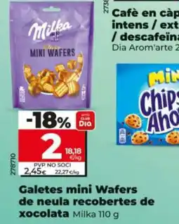 Dia MILKA Galetes mini Wafers de neula recobertes de xocolata oferta