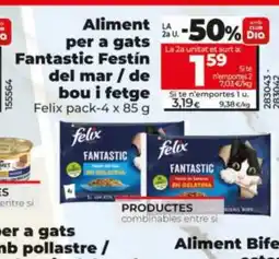 Dia FELIX Aliment per a gats Fantastic Festín del mar / de bou i fetge oferta