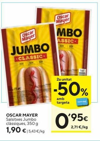 Caprabo Salchichas jumbo oscar mayer oferta