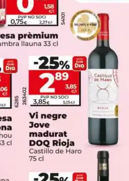 Dia CASTILLO DE HARO Vi negre Jove madurat DOQ Rioja oferta