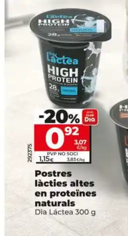 Dia DIA LÁCTEA Postres làcties altes en proteïnes naturals oferta