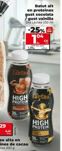 Dia DIA LÁCTEA Batut alt en proteïnes gust xocolata /gust vainilla oferta