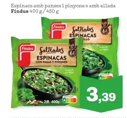 Sorli FINDUS Espinacs amb panses i pinyons o amb allada oferta