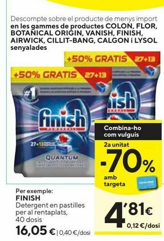 Caprabo Detergente finish oferta