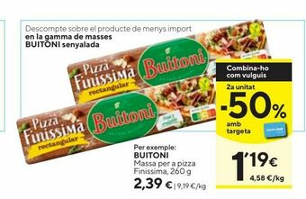 Caprabo Pizza buitoni oferta