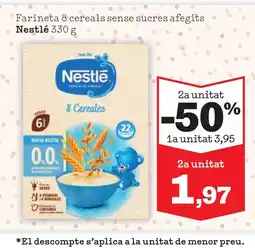 Sorli NESTLÉ Farineta 8 cereals sense sucres afegits oferta