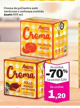 Sorli ANETO Crema de pollastre amb verdures o carbassa rostida oferta