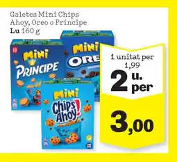 Sorli LU Galetes Mini Chips Ahoy, Oreo o Príncipe Lu 160 e oferta