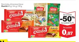 Sorli NESTLÉ Xocolata, diversos tipus oferta