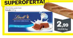 Sorli LINDT Xocolata amb llet oferta