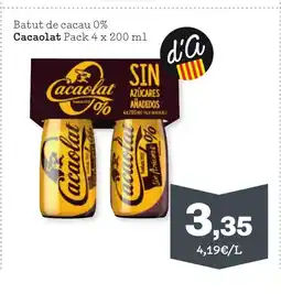 Sorli CACAOLAT Batut de cacau 0% oferta