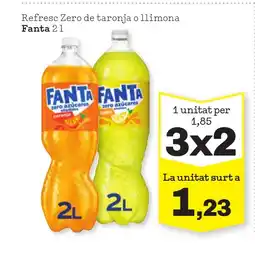 Sorli FANTA Refresc Zero de taronja o llimona oferta