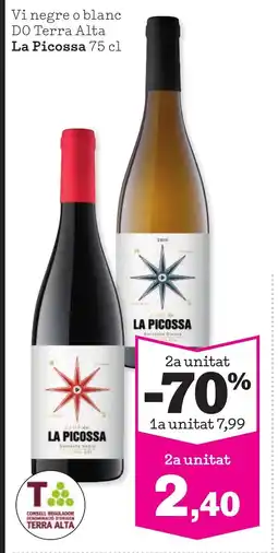 Sorli LA PICOSSA Vi negre o blanc DO Terra Alta oferta