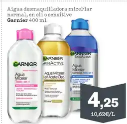 Sorli GARNIER Aigua desmaquilladora micel·lar normal, en oli o sensitive oferta