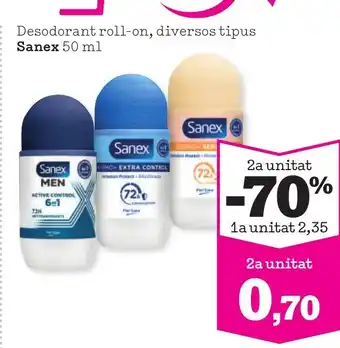 SANEX Desodorant roll-on, diversos tipus