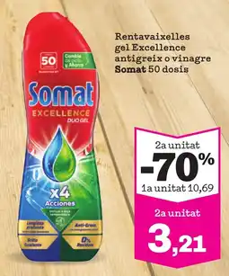 Sorli Somat rentavaixelles gel excellence antigreix o vinagre somat 50 dosis oferta