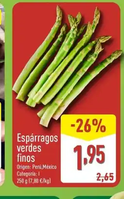ALDI Espárragos verdes finos oferta