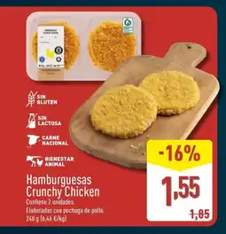 ALDI Hamburguesas Crunchy Chicken oferta