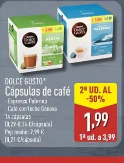 ALDI DOLCE GUSTO Cápsulas de café oferta