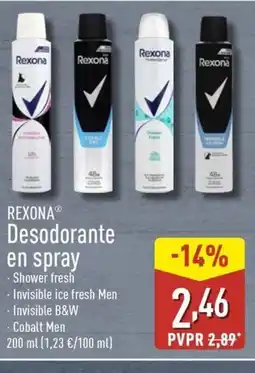 ALDI REXONA Desodorante en spray oferta