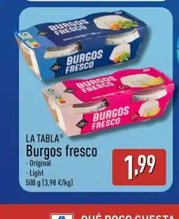 ALDI LA TABLA Burgos fresco oferta