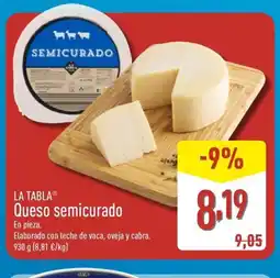 ALDI LA TABLA Queso semicurado oferta